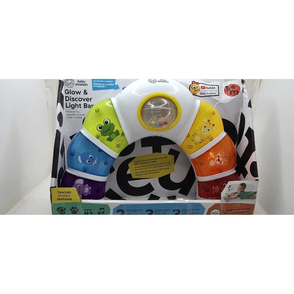 Baby Einstein Glow & Discover Light Bar Activity Station, English Fr, Spanish.